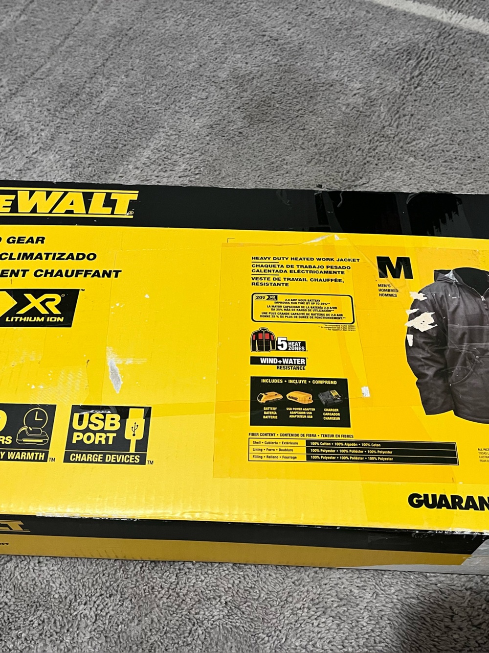 DEWALT Medium Adult Heated Work Jacket (Missing Battery and Charger)
